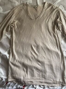 Babaton Neutral Linen Scoop Neck Top in Light Taupe